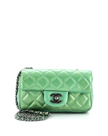 Classic Single Flap Bag Quilted Patent Extra Mini