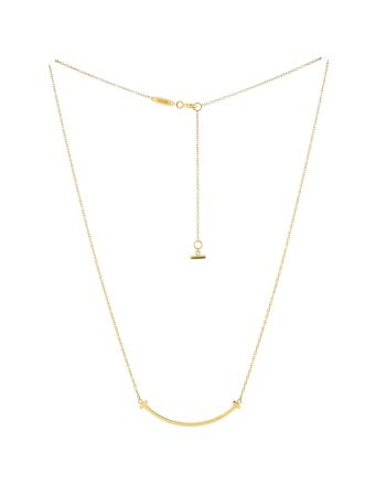 T Smile Pendant Necklace 18K Yellow Gold Small