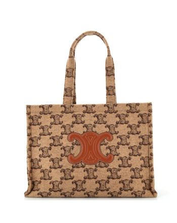 Cabas Thais Tote Triomphe Jacquard Raffia Large