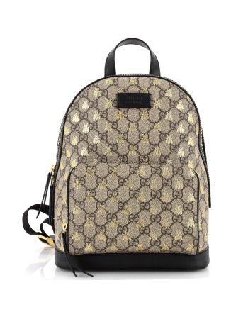 Zip Pocket Backpack Printed GG Coated Canvas Small