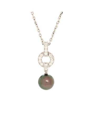 Himalia Necklace 18K White Gold with Diamonds and Pearls