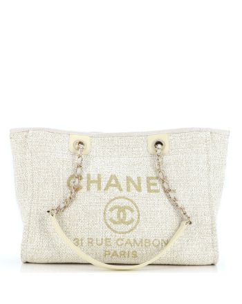 Deauville Tote Raffia with Glitter Detail Small