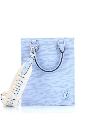 Petit Sac Plat Bag Epi Leather with Logo Jacquard Strap