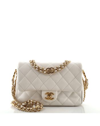 Coco You Chain Flap Bag Quilted Caviar Mini