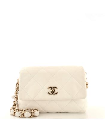 Logo Chain Strap Flap Bag Quilted Lambskin Small