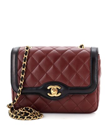 Two Tone Flap Bag Quilted Lambskin Mini