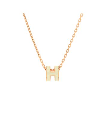 Pop H Pendant Chain Necklace Metal and Enamel Mini