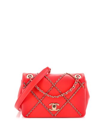 CC Full Flap Bag Chain Embellished Quilted Lambskin Mini