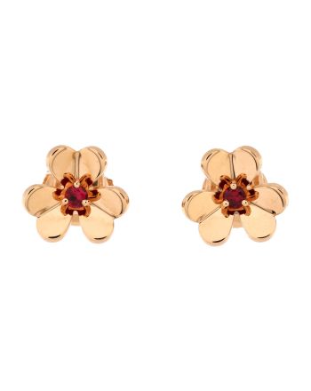 Frivole Stud Earrings 18K Rose Gold with Ruby