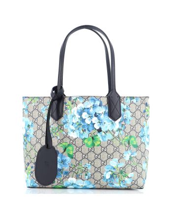 Reversible Tote (Outlet) Blooms Print GG Coated Canvas Small