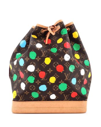 Noe Handbag Yayoi Kusama Painted Dots Monogram Canvas Large