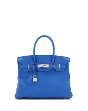 Birkin Handbag Verso Clemence with Palladium Hardware 30