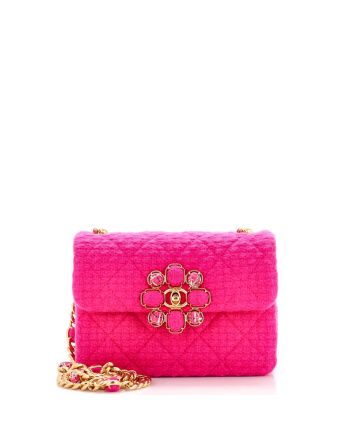 CC Bijoux Chain Flap Quilted Tweed Mini