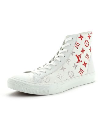 Men's Tattoo High-Top Sneakers Monogram Leather