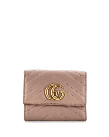 GG Marmont Trifold Wallet Matelasse Leather Compact