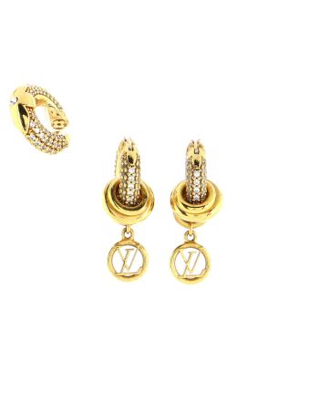 Nano Louise Earrings Metal with Crystals