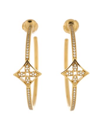 Idylle Blossom Hoop Earrings 18K Yellow Gold with Diamonds