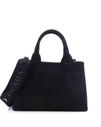 Embossed Logo Canapa Convertible Tote Canvas Mini