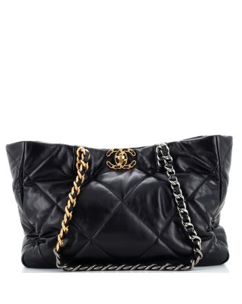 19 Shopping Bag Quilted Leather East West