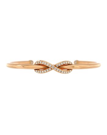 Infinity Cuff Bracelet 18K Rose Gold with Diamonds