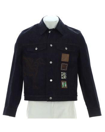 Men's Icones au Carre Jacket Embroidered Denim