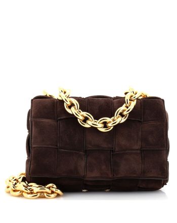 Cassette Chain Crossbody Bag Padded Maxi Intrecciato Suede