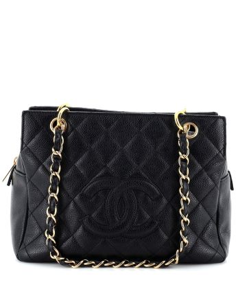 Petite Timeless Tote Quilted Caviar