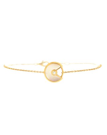 Amulette de Cartier Bracelet 18K Yellow Gold with Diamond and Mother of Pearl XS