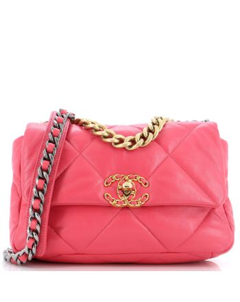 19 Flap Bag Quilted Leather Medium