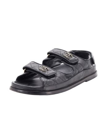 Women's Velcro Dad Sandals Quilted Leather