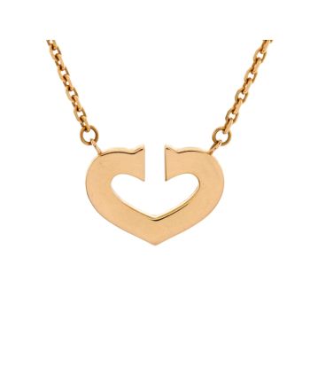 C Heart de Cartier Pendant Necklace 18K Rose Gold