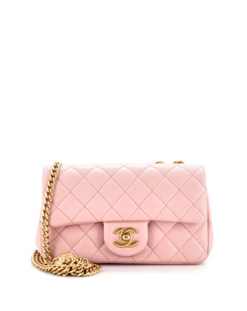 Sweet Camellia Adjustable Chain Flap Bag Quilted Lambskin Mini