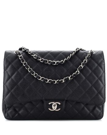 Classic Double Flap Bag Quilted Caviar Maxi