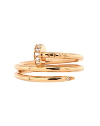 Juste un Clou Double Ring 18K Rose Gold and Diamonds Small