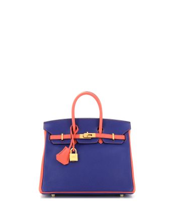 Birkin Handbag Bicolor Epsom with Brushed Gold Hardware 25