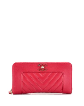 Mademoiselle Vintage Zip Around Wallet Quilted Sheepskin Long