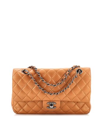 Classic Double Flap Bag Quilted Metallic Caviar Medium