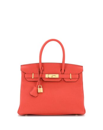 Birkin Handbag Rouge De Coeur Togo with Gold Hardware 30