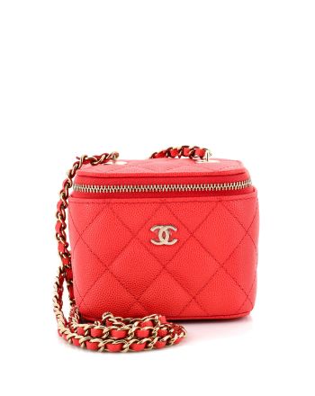 Classic Vanity Case with Chain Quilted Caviar Mini