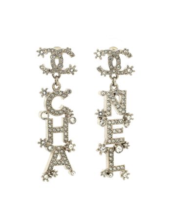 CHA-NEL Drop Earrings Metal with Crystals