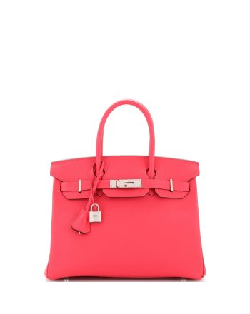 Birkin Handbag Rose Extreme Epsom with Palladium Hardware 30