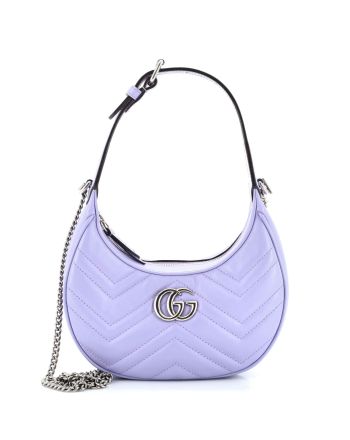 GG Marmont Half Moon Hobo Leather Mini