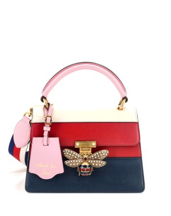 Queen Margaret Top Handle Bag Colorblock Leather Small