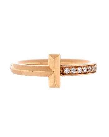 T1 Ring 18K Rose Gold with Diamonds Narrow