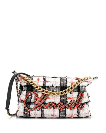 Chain Signe Hobo Quilted Tweed Medium