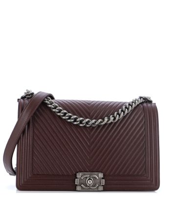 Boy Flap Bag Chevron Calfskin New Medium