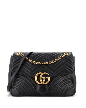 GG Marmont Flap Bag Matelasse Leather Large