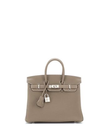 Birkin Handbag Grey Togo with Palladium Hardware 25