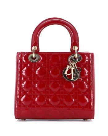 Lady Dior Bag Cannage Quilt Patent Medium